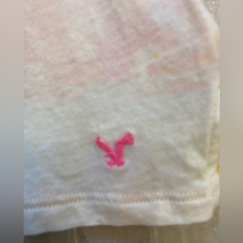 American Eagle Pastel Tie-dye White Lightweight Long Sleeved T-Shirt, Medium - Picture 7 of 8